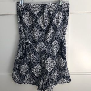 Printed Strapless Jumpsuit